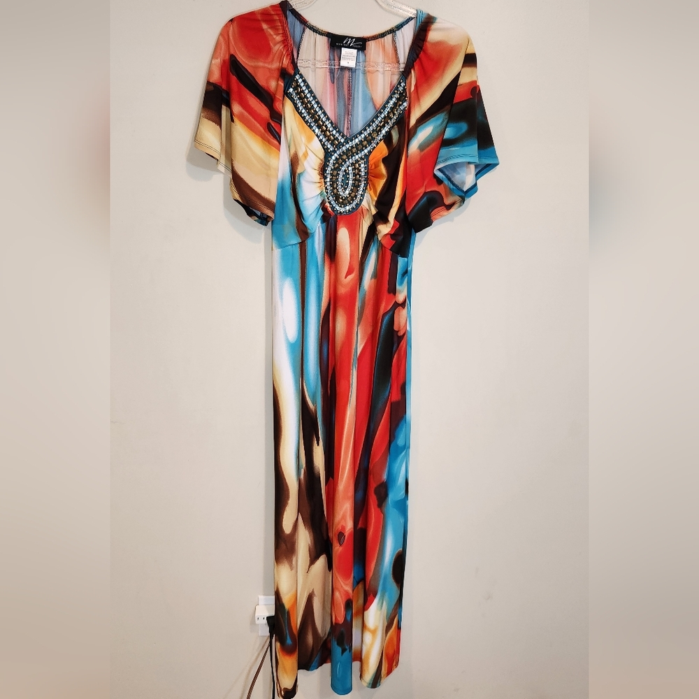 Midnight Velvet Multicolor Maxi Dress